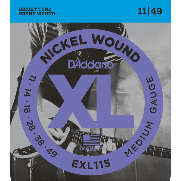 D'Addario EXL115 Electric Guitar Strings, Medium/Blues-Jazz 011-049 image 0