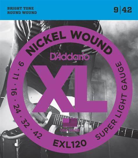 D'Addario EXL120 Nickel Wound 9-42 Electric Guitar Strings, Super Light image 0