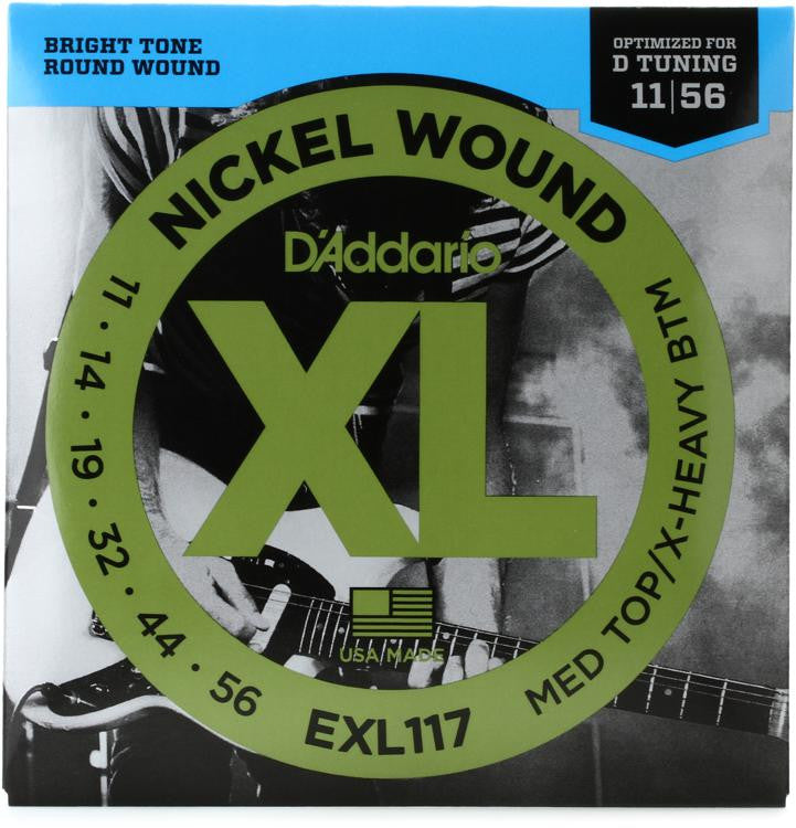 D'Addario EXL117 Nickel Wound 11-56 Electric Guitar Strings, Drop-D Heavy image 0