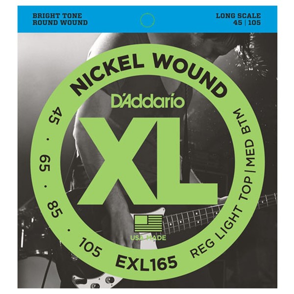 DAddario EXL165 Nickel Wound Bass Strings, Light, 45-105, Long Scale image 0