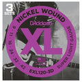 D'Addario EXL120-3D Nickel Wound 9-42 Electric Guitar Strings, Light, 3-Pack image 0