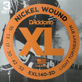 D'Addario EXL140-3D Nickel Wound 10-52 Electric Strings, Light Top Heavy 3 Pack image 0